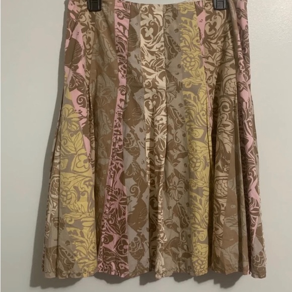 Sigrid Olsen Linen Blend Y2K beautiful color hues Boho Midi Swing Skirt Size 10 - Picture 3 of 9